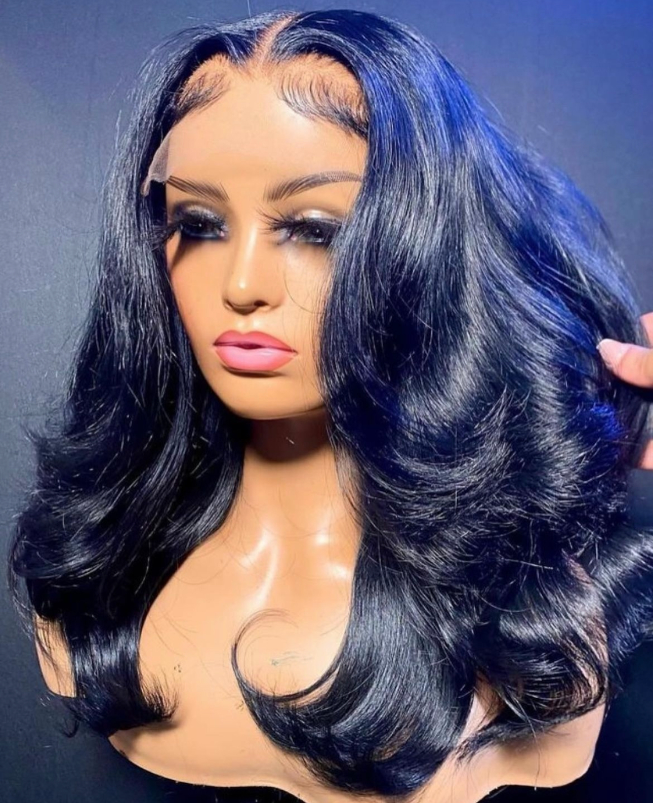 Luxury hand-tied lace front wig styled by Crystal's Hair Collection